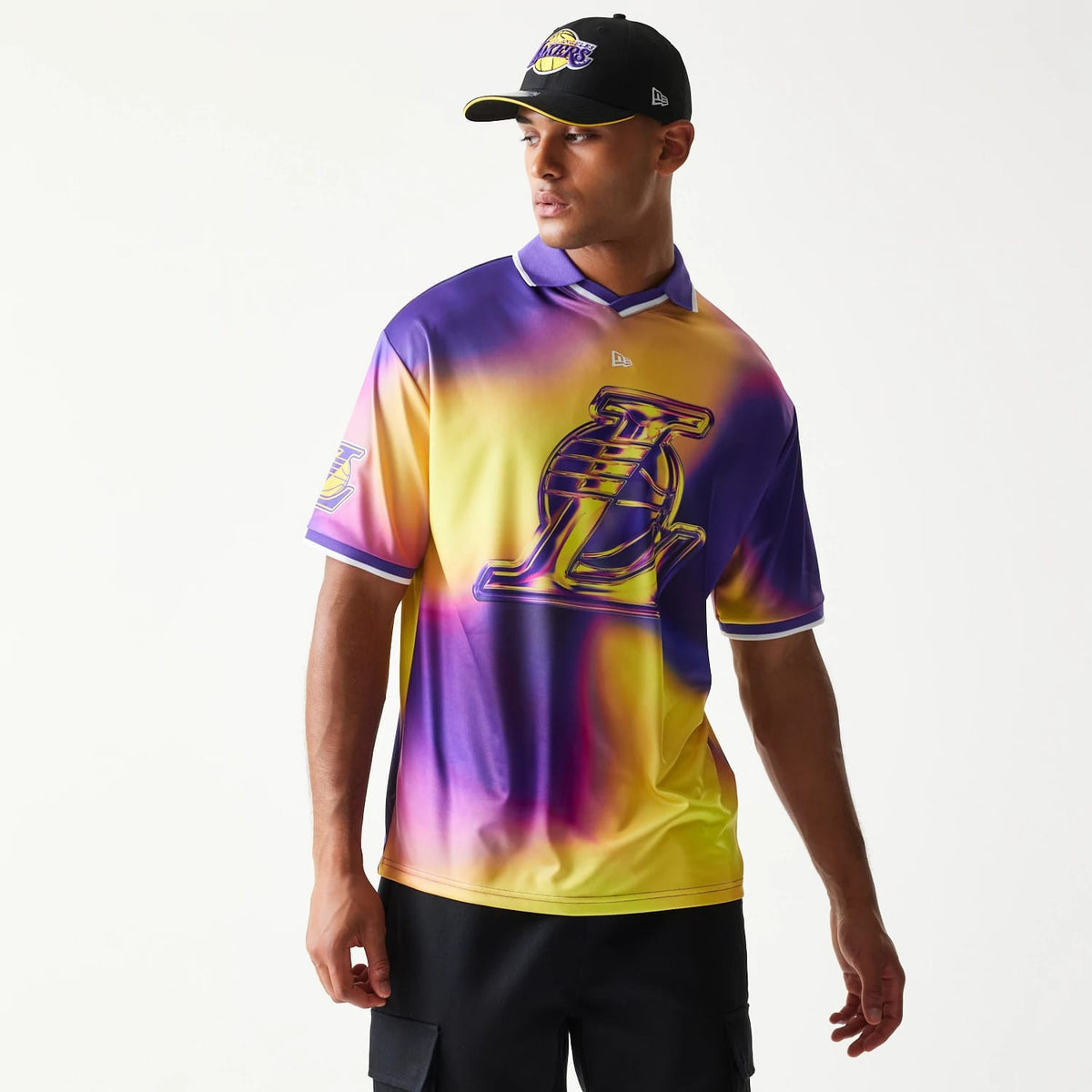 LA Lakers NBA All Over Print Purple T-Shirt-klyvox