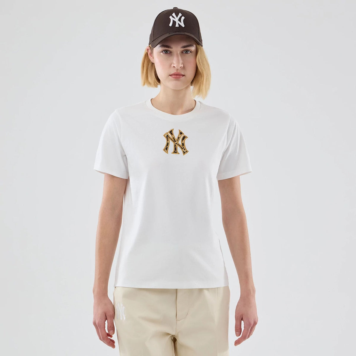 New York Yankees Womens MLB Infill White T-shirt-klyvox