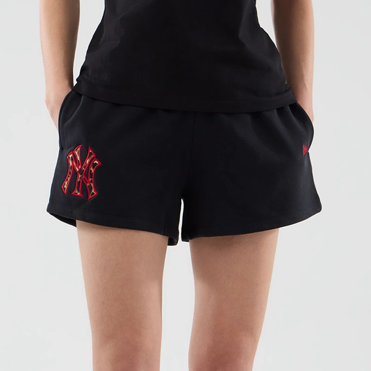 New York Yankees Womens MLB Infill Black Shorts-klyvox