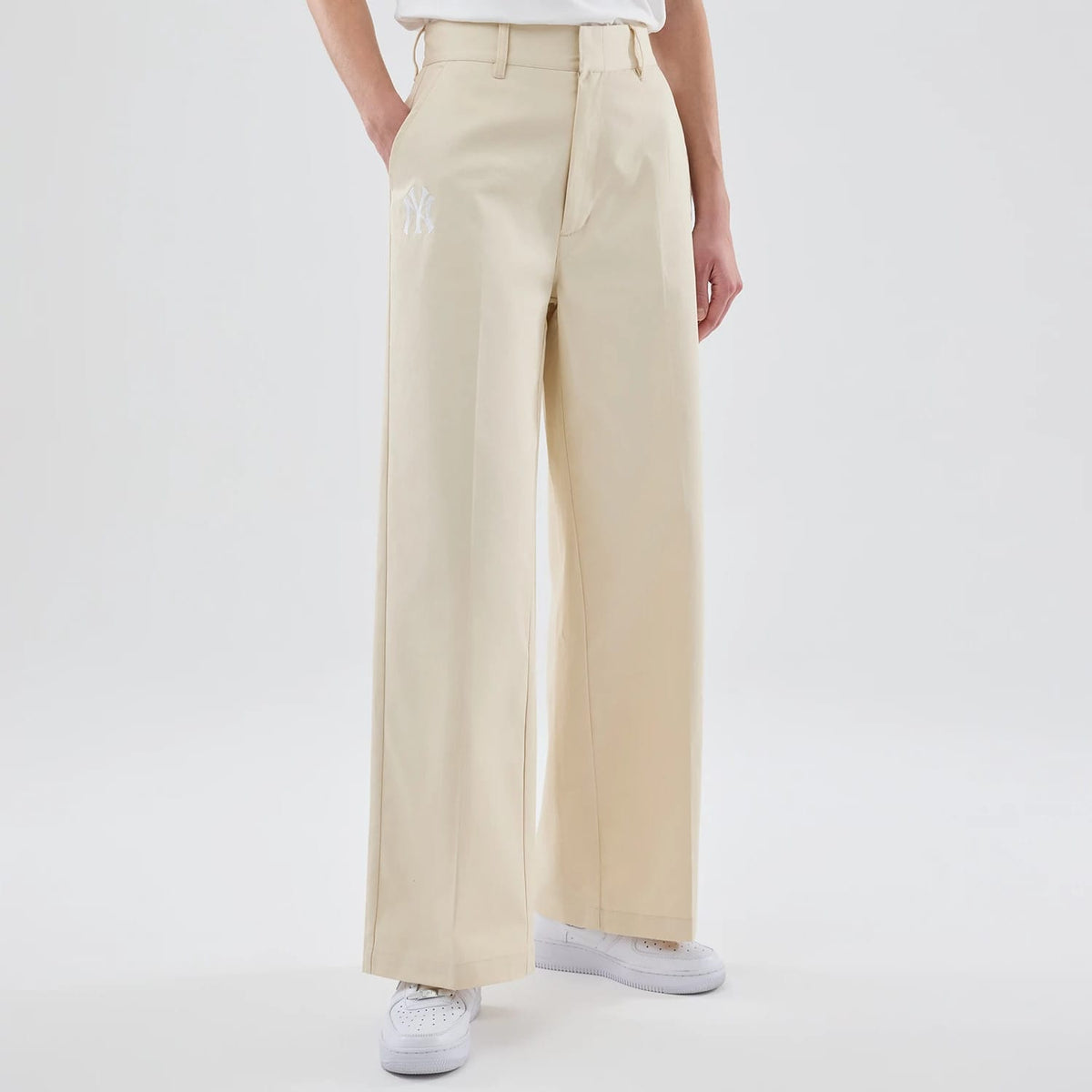 New York Yankees Womens MLB Cream Chino Trousers-klyvox