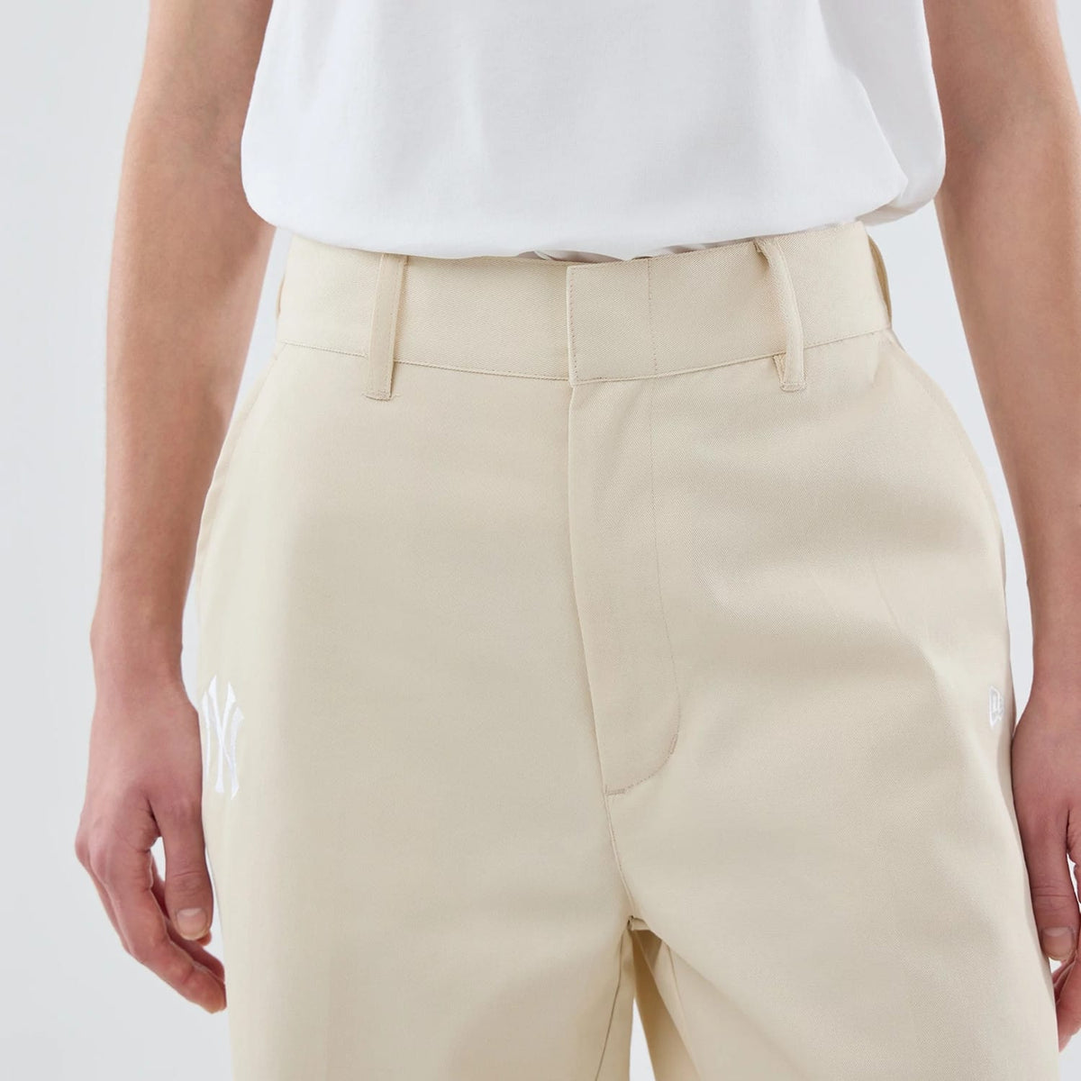 New York Yankees Womens MLB Cream Chino Trousers-klyvox