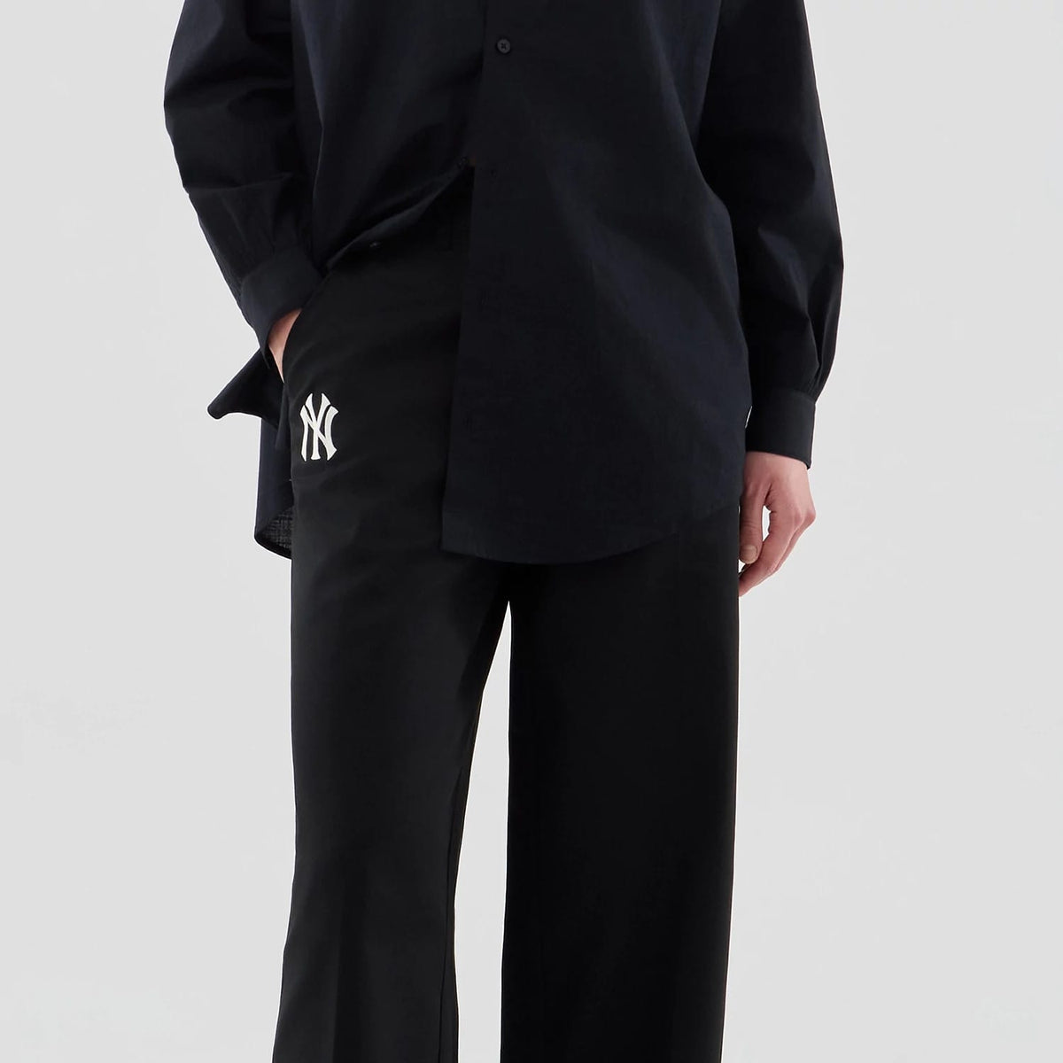 New York Yankees Womens MLB Black Chino Trousers-klyvox