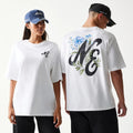 New Era Floral Graphic White Oversized T-Shirt-klyvox