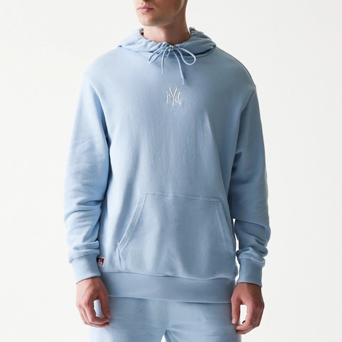 New York Yankees MLB Midi Pastel Blue Oversized Pullover Hoodie-klyvox