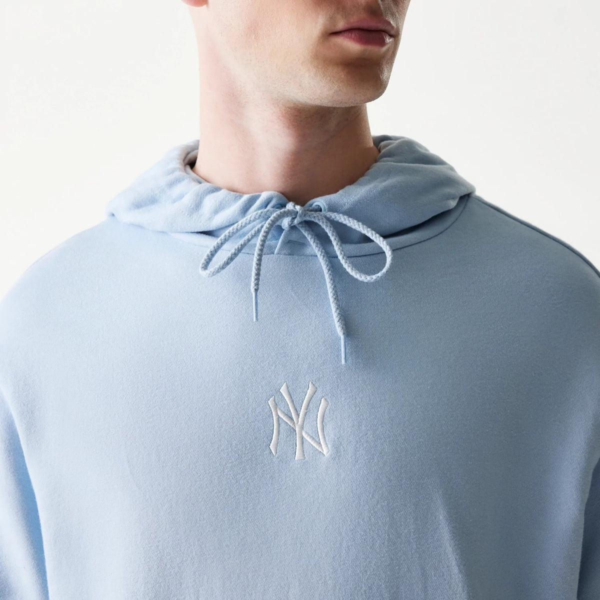 New York Yankees MLB Midi Pastel Blue Oversized Pullover Hoodie-klyvox