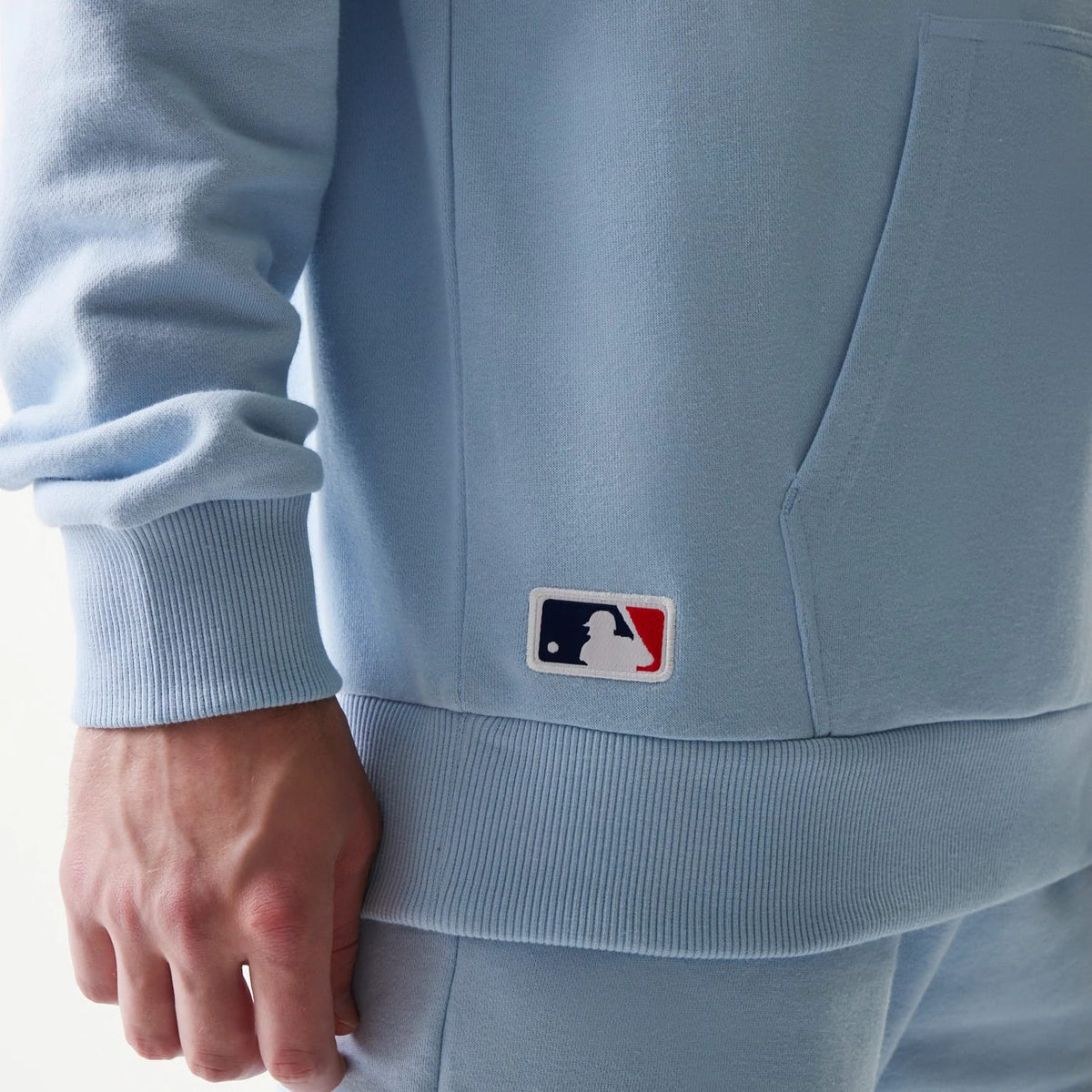 New York Yankees MLB Midi Pastel Blue Oversized Pullover Hoodie-klyvox