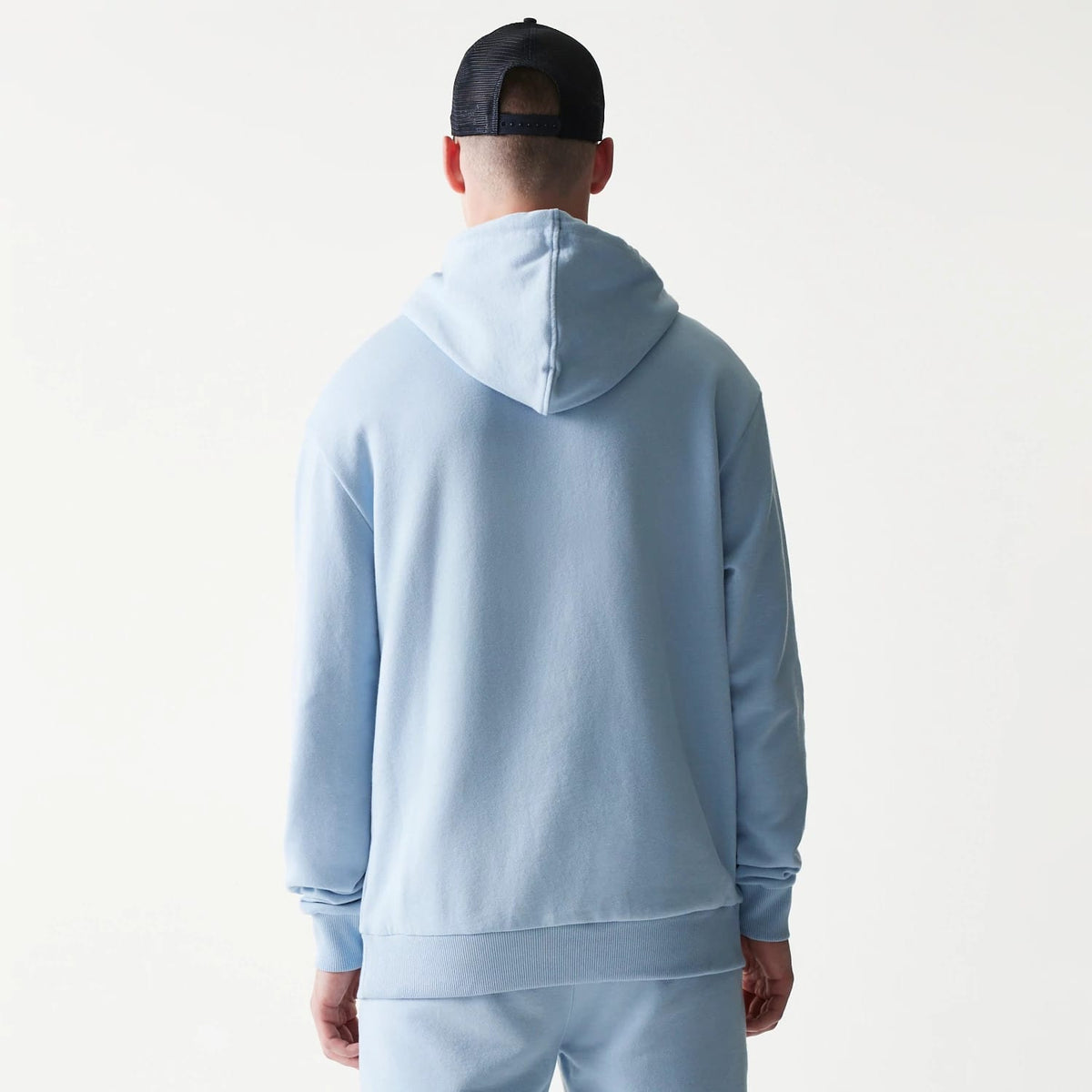 New York Yankees MLB Midi Pastel Blue Oversized Pullover Hoodie-klyvox