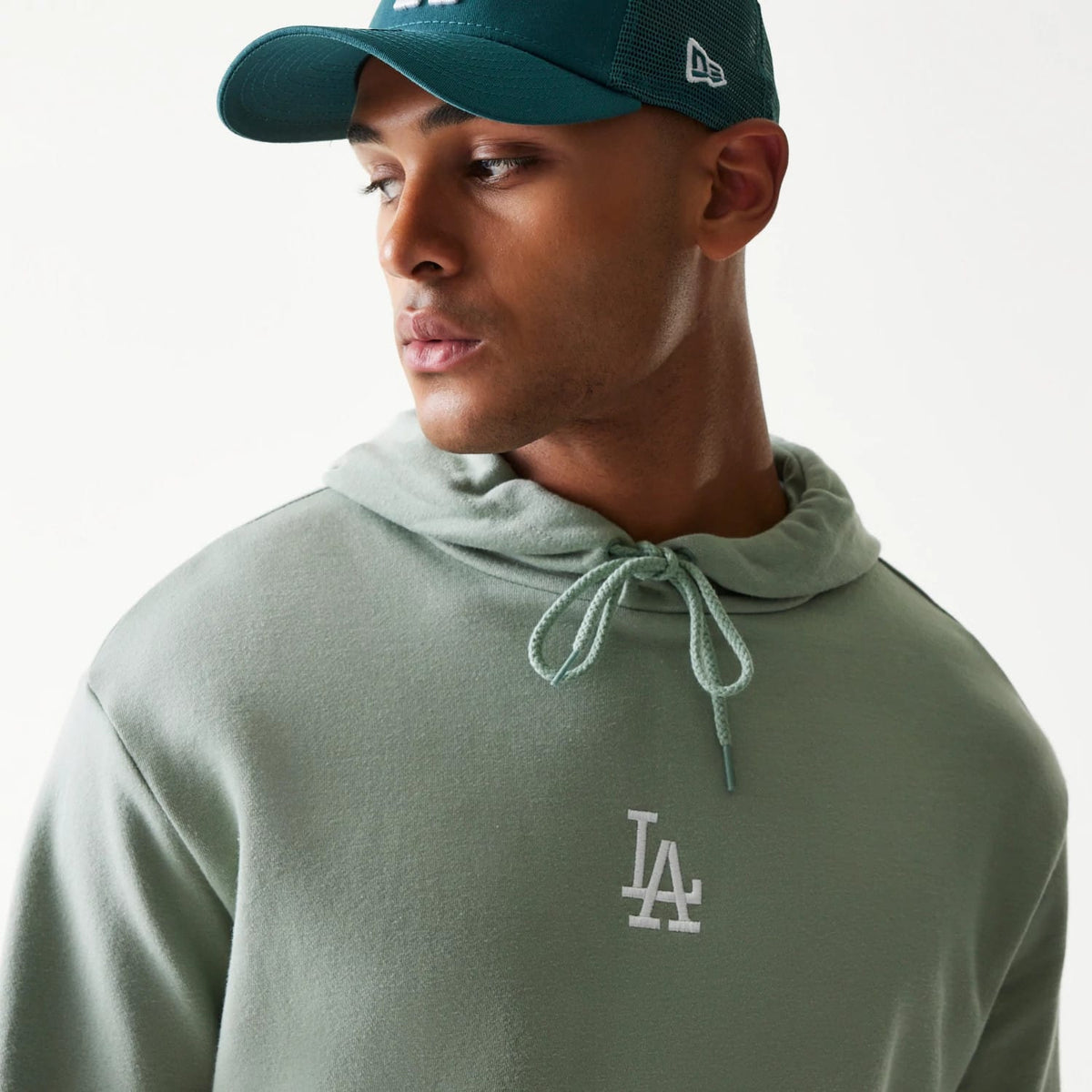 LA Dodgers MLB Midi Pastel Green Oversized Pullover Hoodie-klyvox