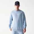 New York Yankees MLB Midi Pastel Blue Oversized Crew Neck Sweater-klyvox