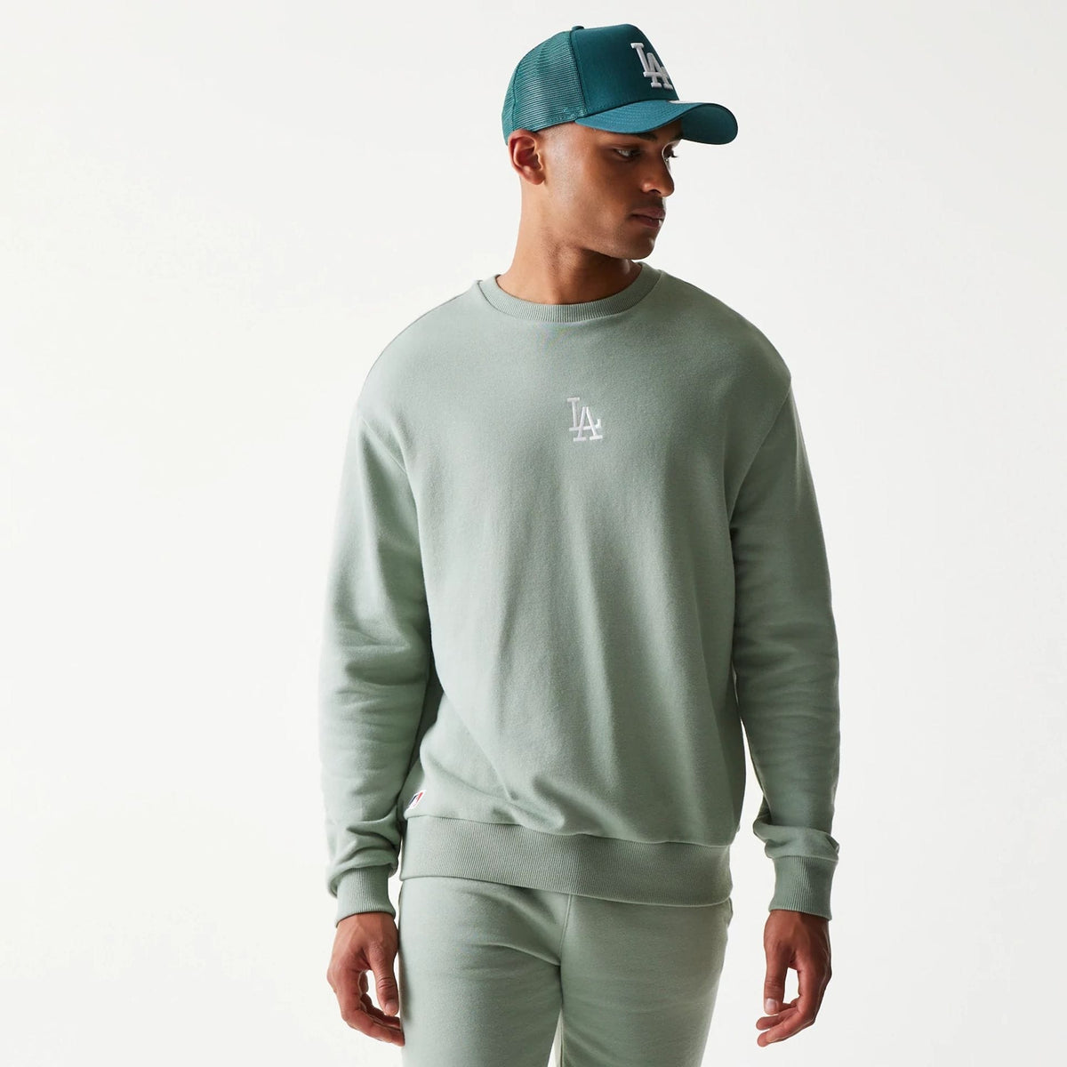 LA Dodgers MLB Midi Pastel Green Oversized Crew Neck Sweater-klyvox