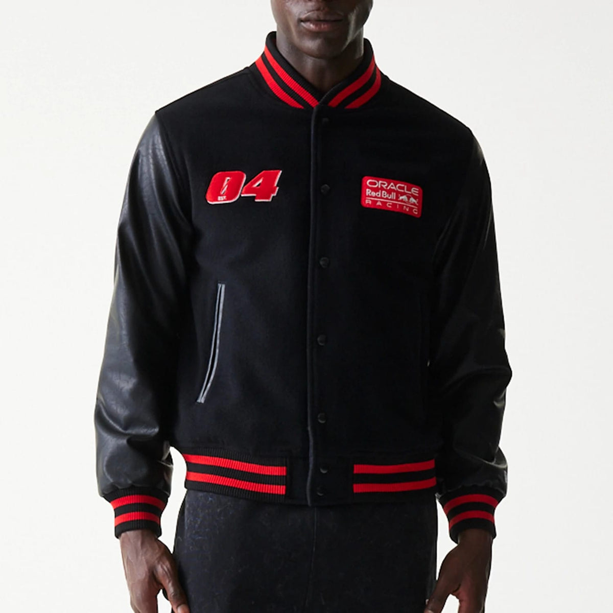 Red Bull Racing Black Varsity Jacket-klyvox