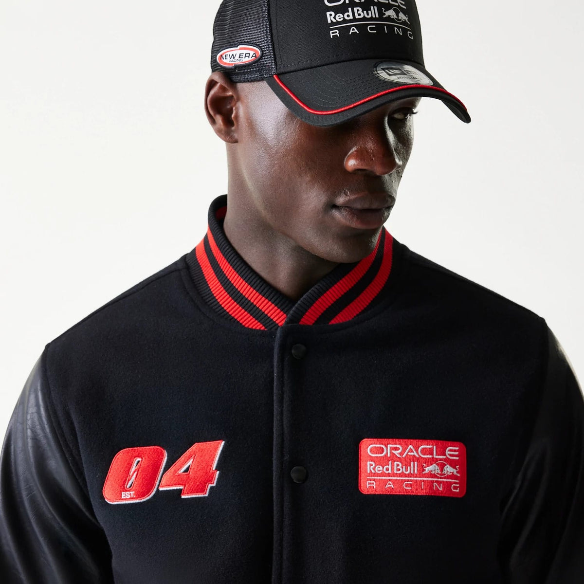 Red Bull Racing Black Varsity Jacket-klyvox