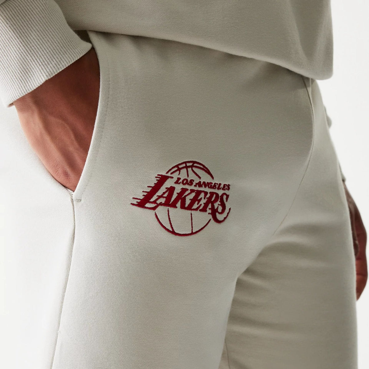 LA Lakers NBA League Essential Light Beige Shorts-klyvox