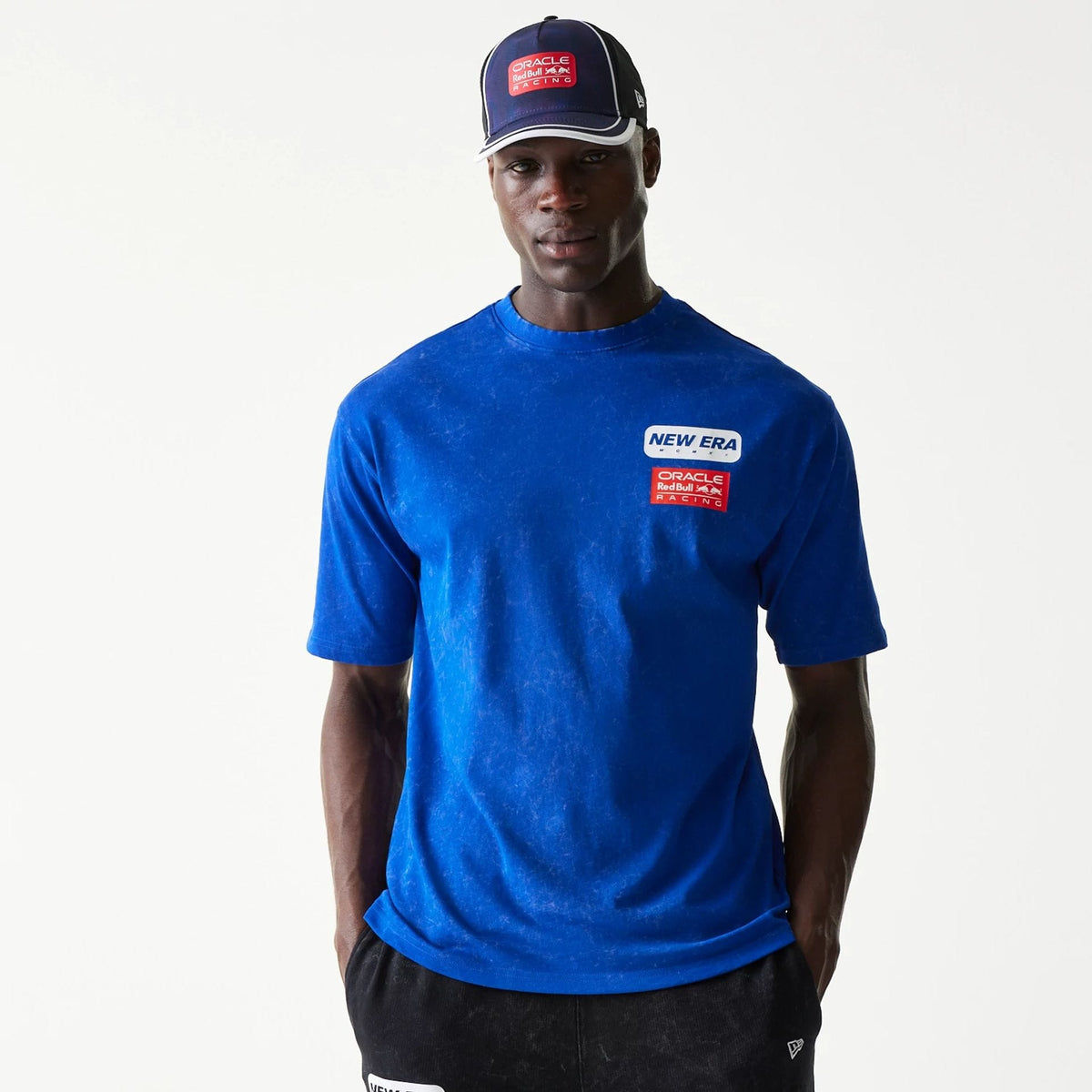 Red Bull Racing Linear Graphic Blue Oversized T-Shirt-klyvox