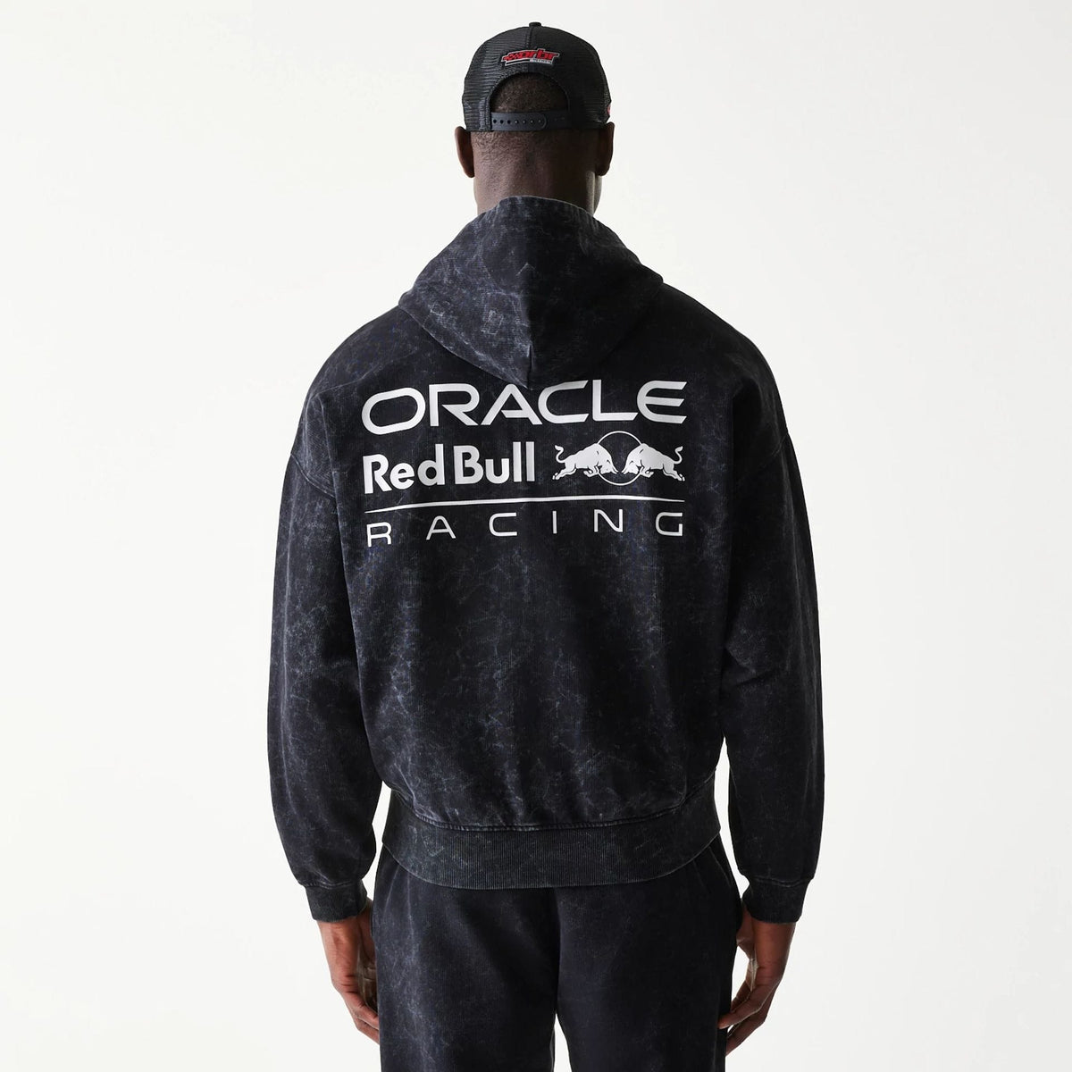 Red Bull Racing Dropped Shoulder Black Dropped Shoulder Full Zip Hoodie-klyvox