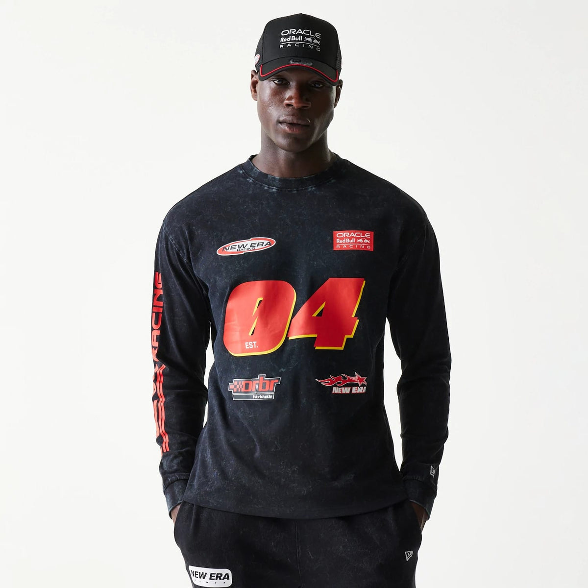 Red Bull Racing Graphic Black Long Sleeve T-Shirt-klyvox