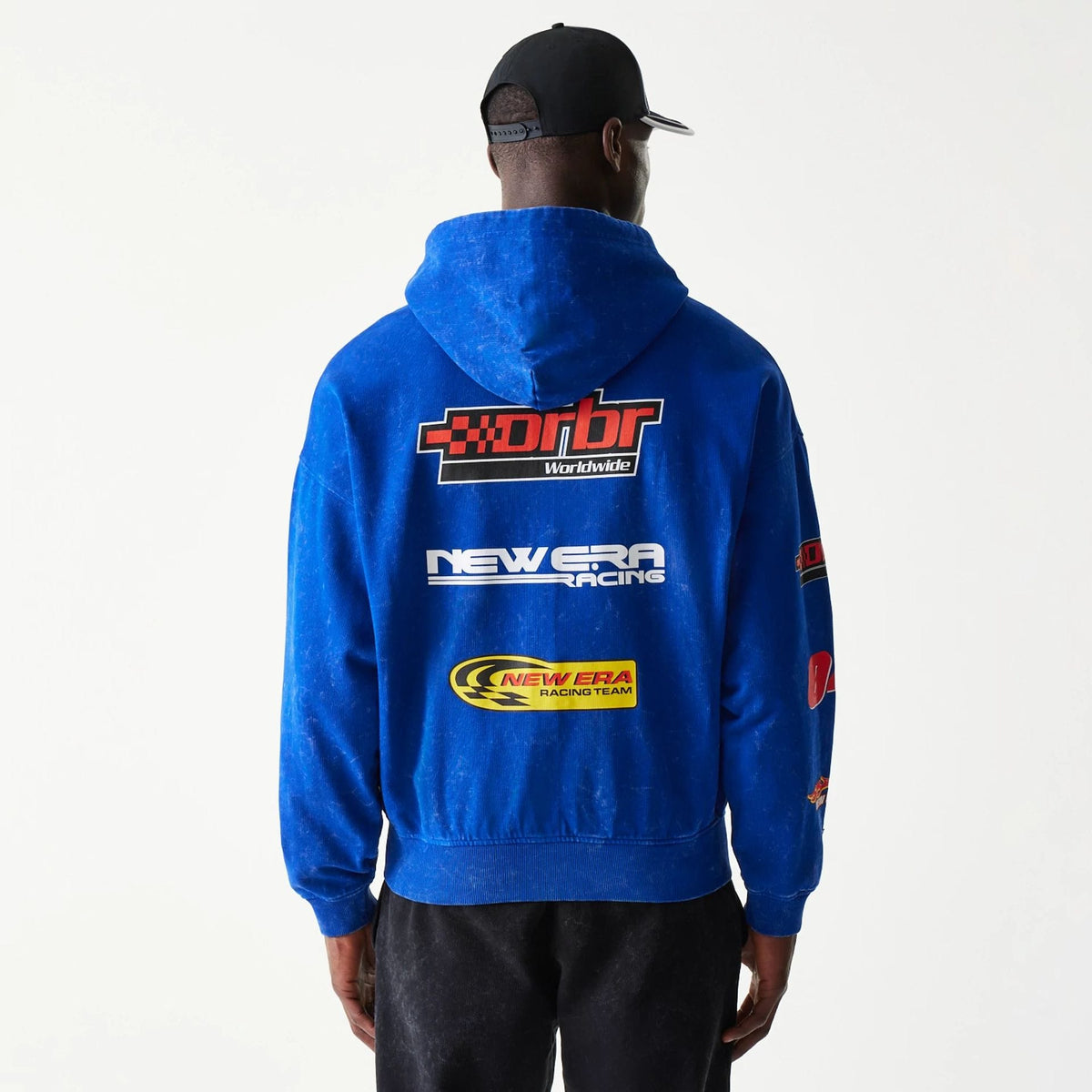 Red Bull Racing Graphic Blue Dropped Shoulder Full Zip Hoodie-klyvox