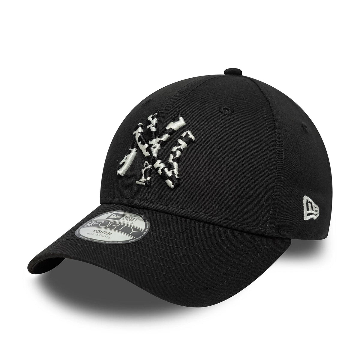 New York Yankees Youth MLB Animal Infill Black 9FORTY Cap-klyvox