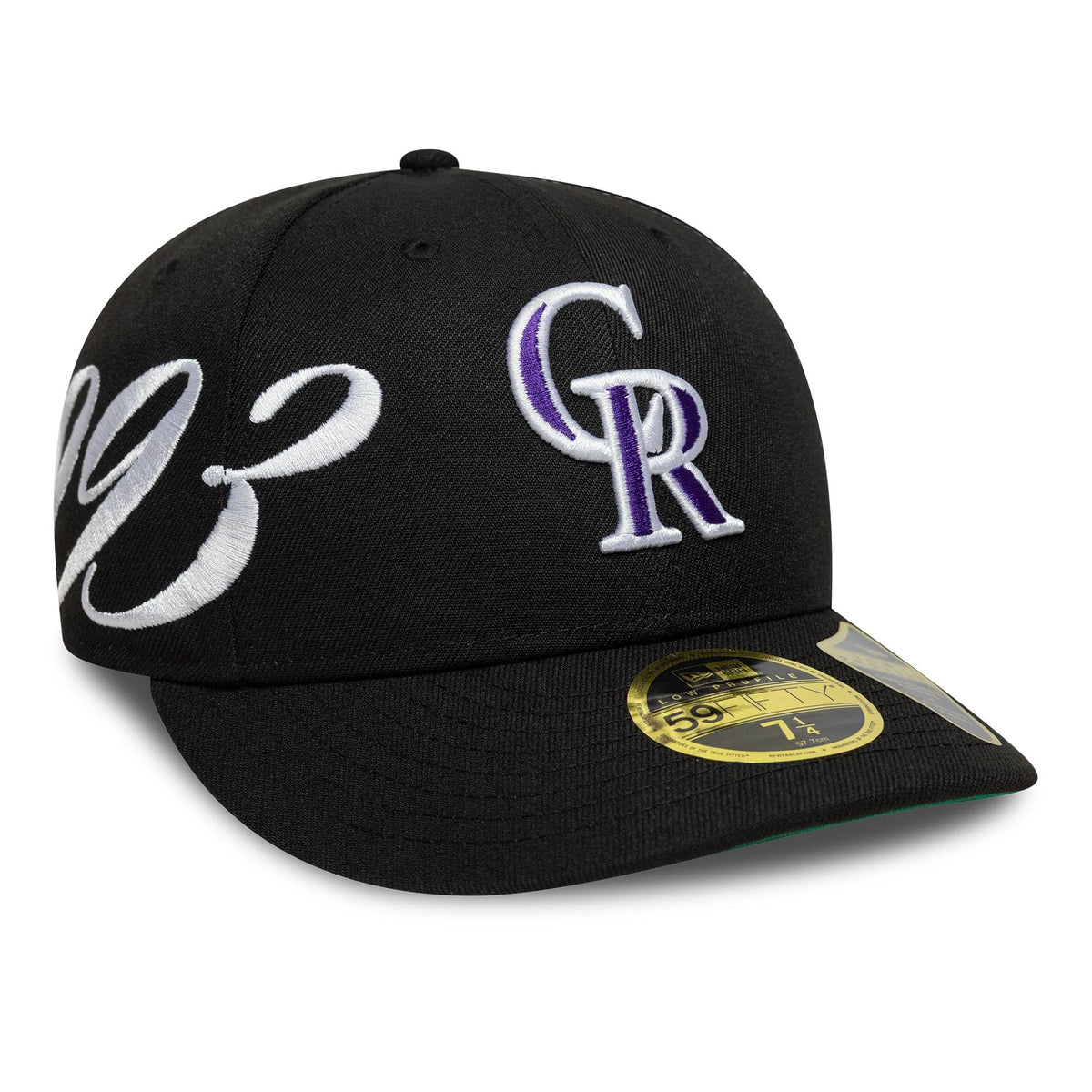 Colorado Rockies MLB Est Script Black Low Profile 59FIFTY Fitted Cap-klyvox