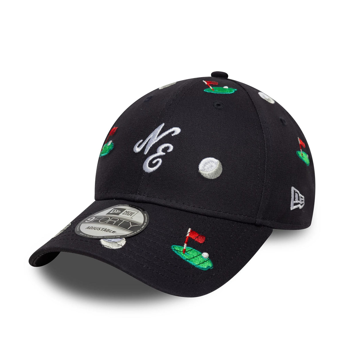 New Era All Over Print Navy 9FORTY M-Crown Adjustable Cap-klyvox