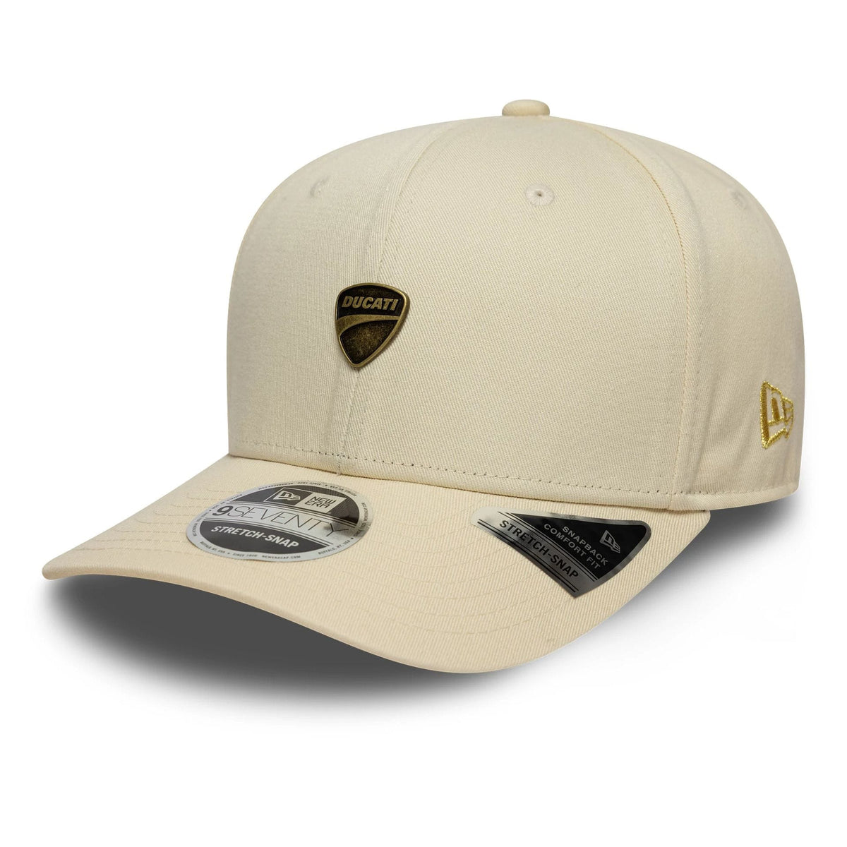 Ducati Motor Logo Light Beige 9SEVENTY Stretch Snap Cap-klyvox
