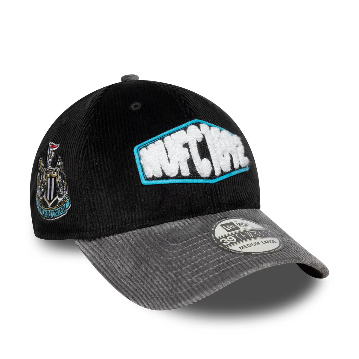 Newcastle United FC Cord Black 39THIRTY Stretch Fit Cap-klyvox