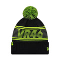 VR46 Recycled Black Bobble Knit Beanie Hat-klyvox