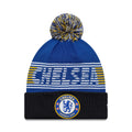 Chelsea FC Lion Crest Blue Bobble Knit Beanie Hat-klyvox