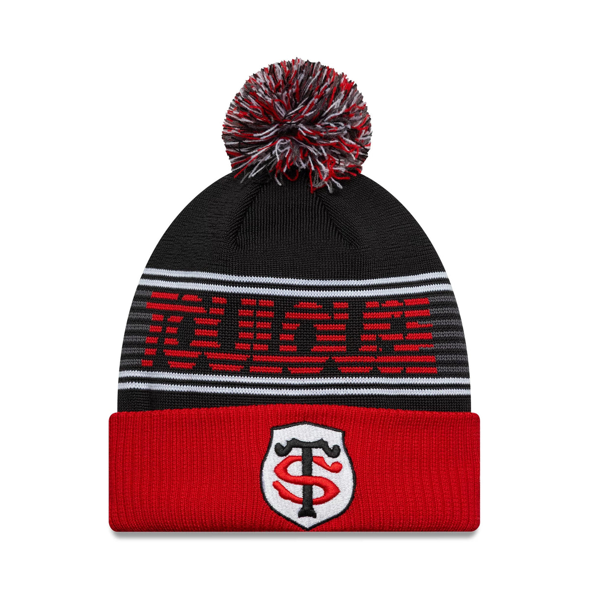 Stade Toulousain Black Bobble Knit Beanie Hat-klyvox