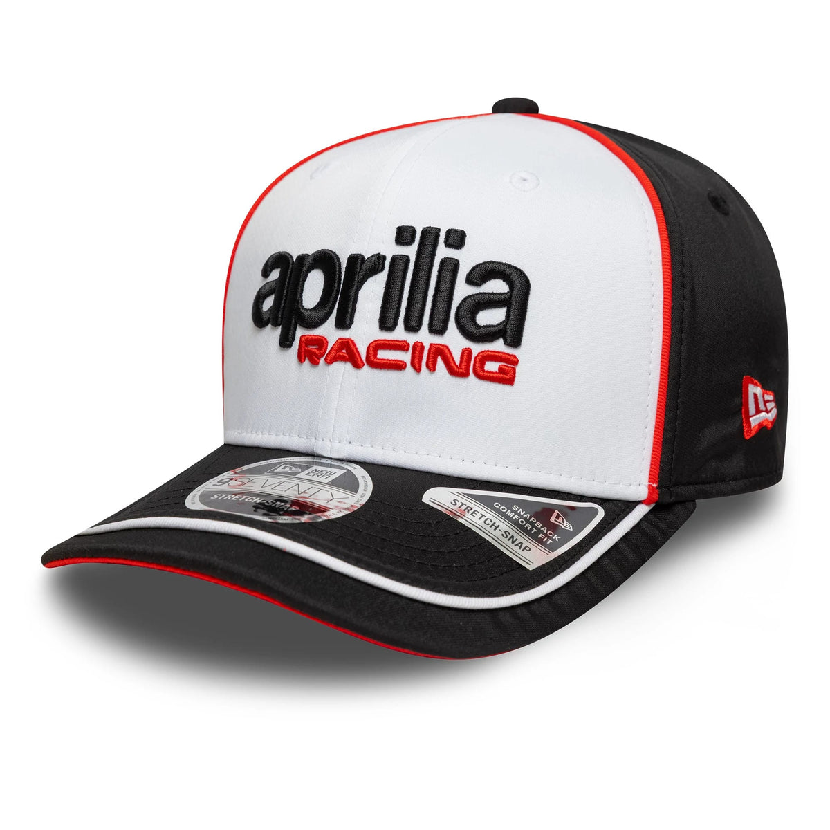 Aprilia Logo White 9SEVENTY Stretch Snap Cap-klyvox