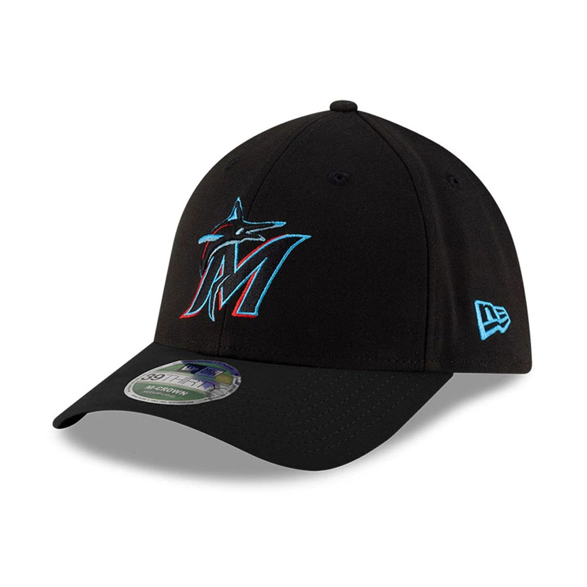 Marlins MLB Player Replica Black 39THIRTY M-Crown Stretch Fit Cap-klyvox