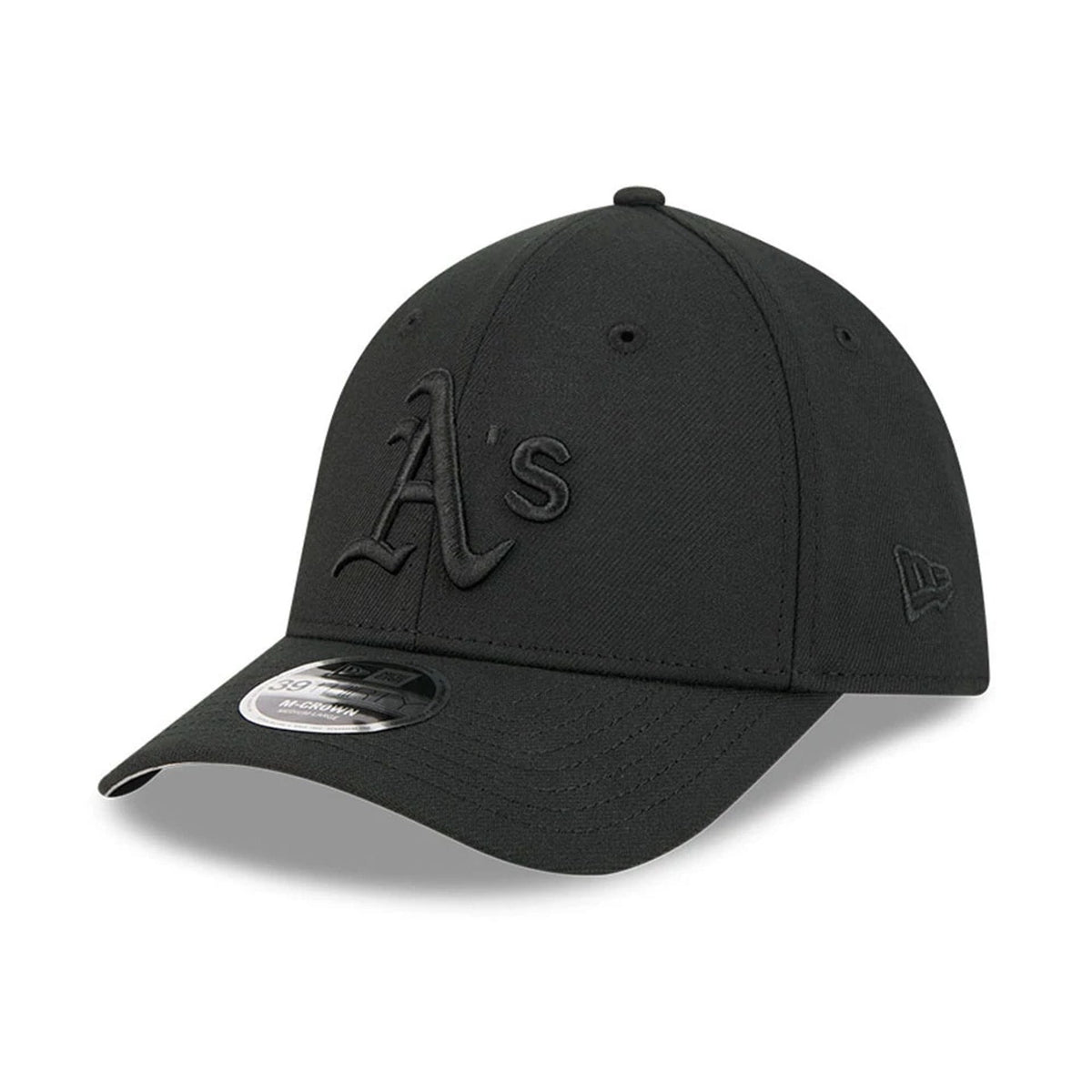 Athletics MLB Outline Black 39THIRTY M-Crown Stretch Fit Cap-klyvox