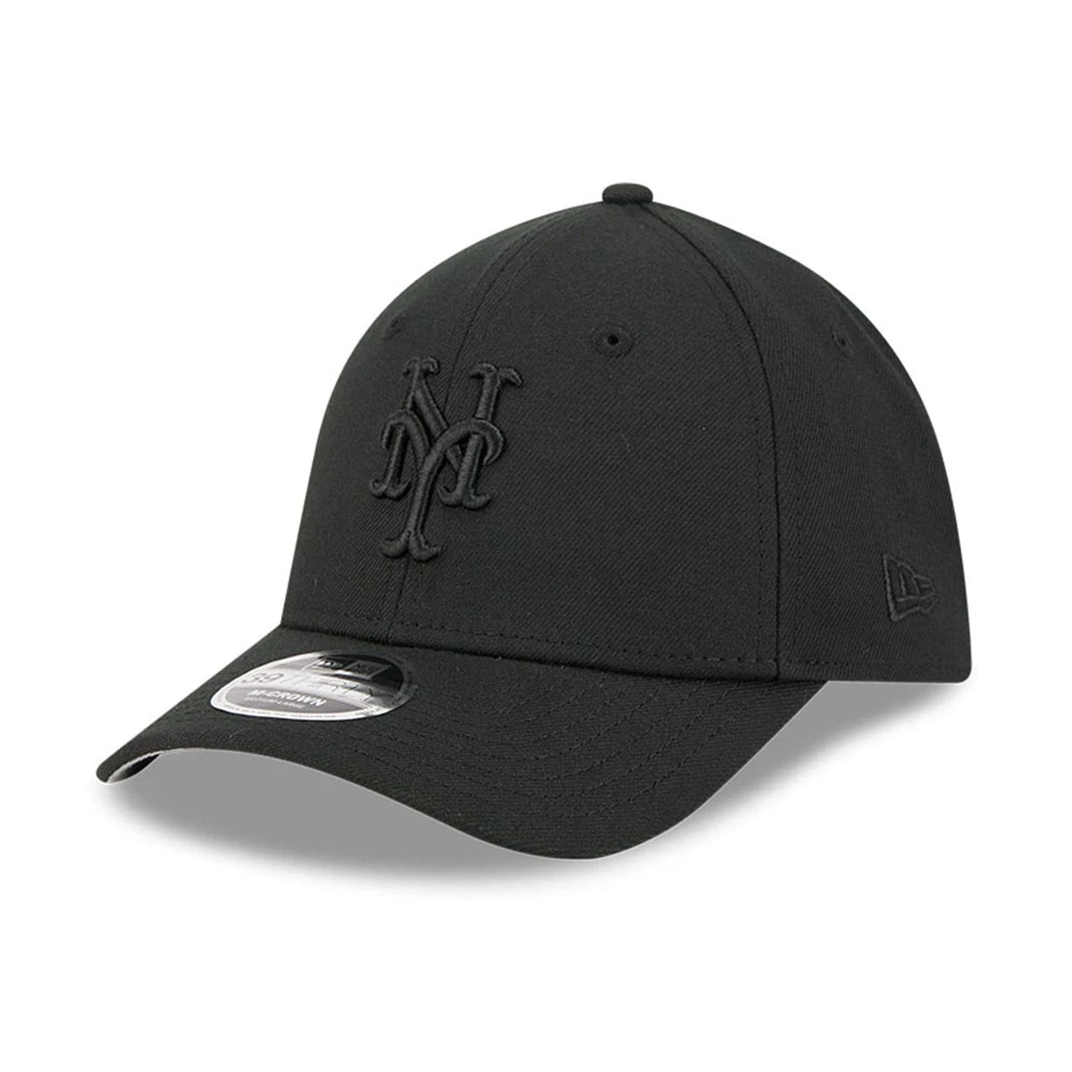 New York Mets MLB Outline Black 39THIRTY M-Crown Stretch Fit Cap-klyvox