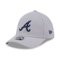 Atlanta Braves MLB Grey 39THIRTY M-Crown Stretch Fit Cap-klyvox