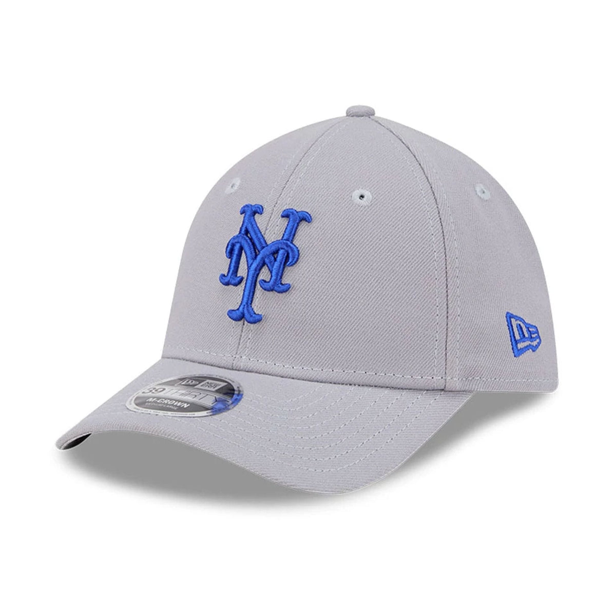 New York Mets MLB Grey 39THIRTY M-Crown Stretch Fit Cap-klyvox