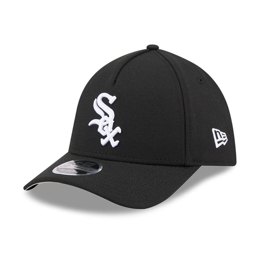 Chicago White Sox MLB Black 39THIRTY M-Crown A-Frame Stretch-Fit Cap-klyvox