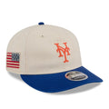 New York Mets MLB Americana Herringbone White Retro Crown 9FIFTY Adjustable Cap-klyvox