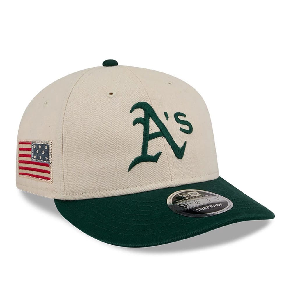 Athletics MLB Americana Herringbone White Retro Crown 9FIFTY Adjustable Cap-klyvox