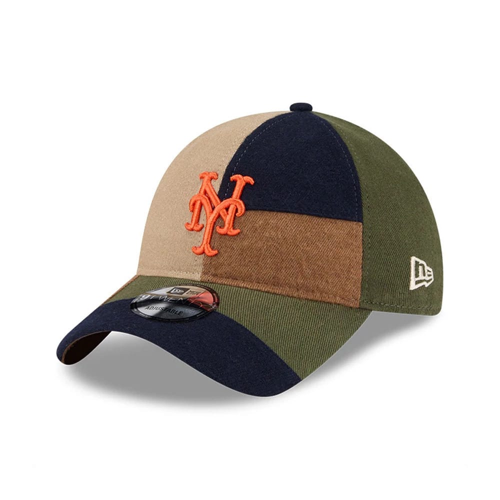 New York Mets MLB Patchwork Open Brown 9TWENTY Adjustable Cap-klyvox