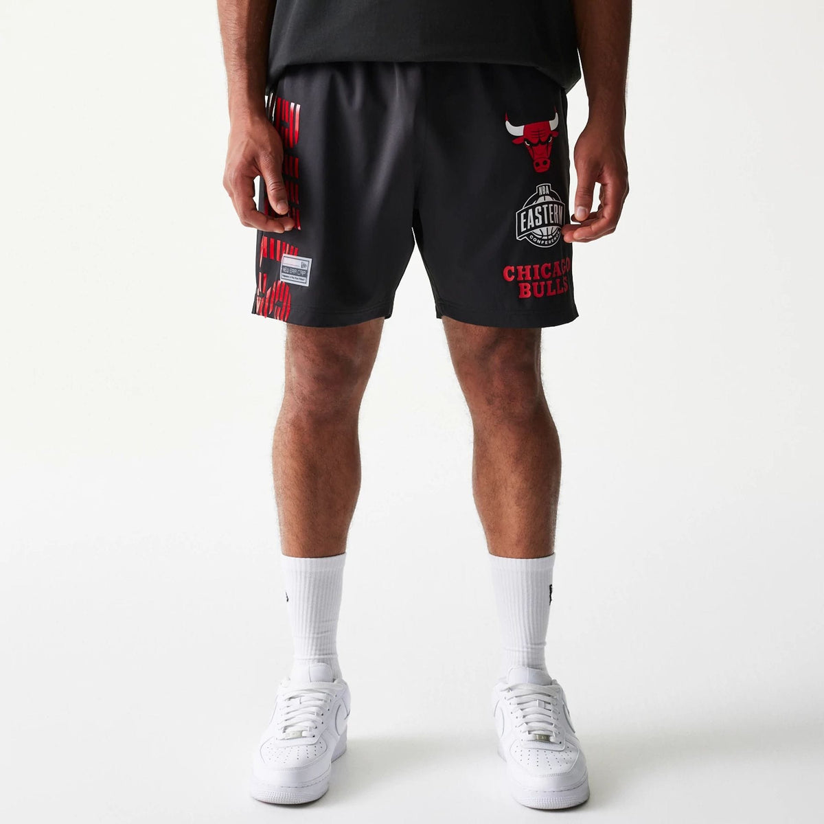 Chicago Bulls NBA Match Black Oversized Shorts-klyvox