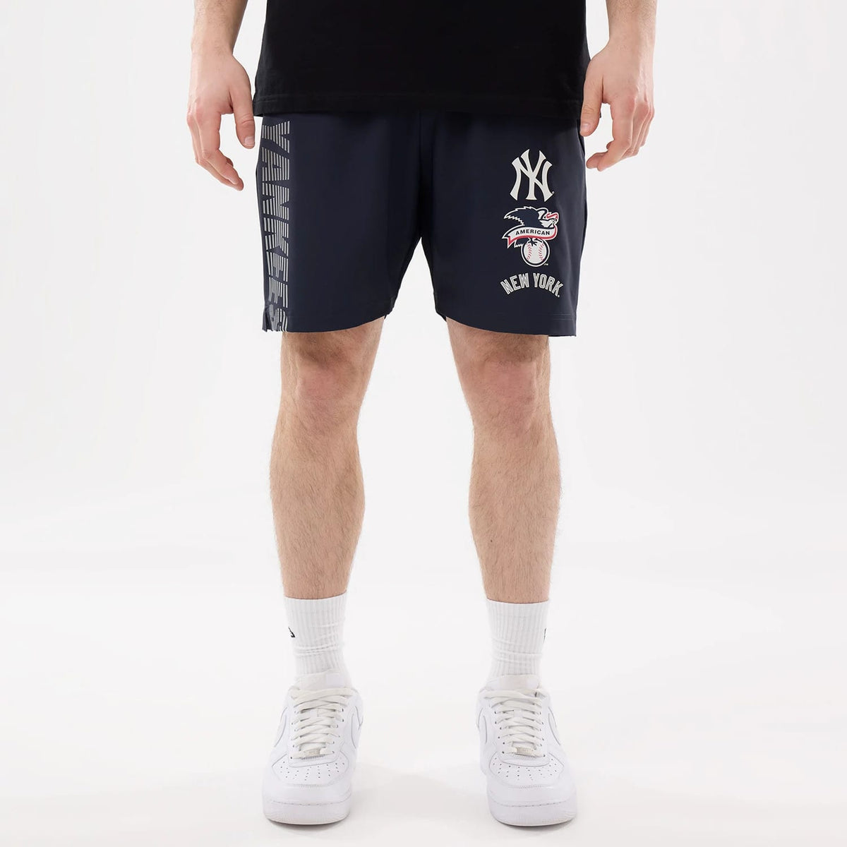 New York Yankees MLB Match Navy Oversized Shorts-klyvox