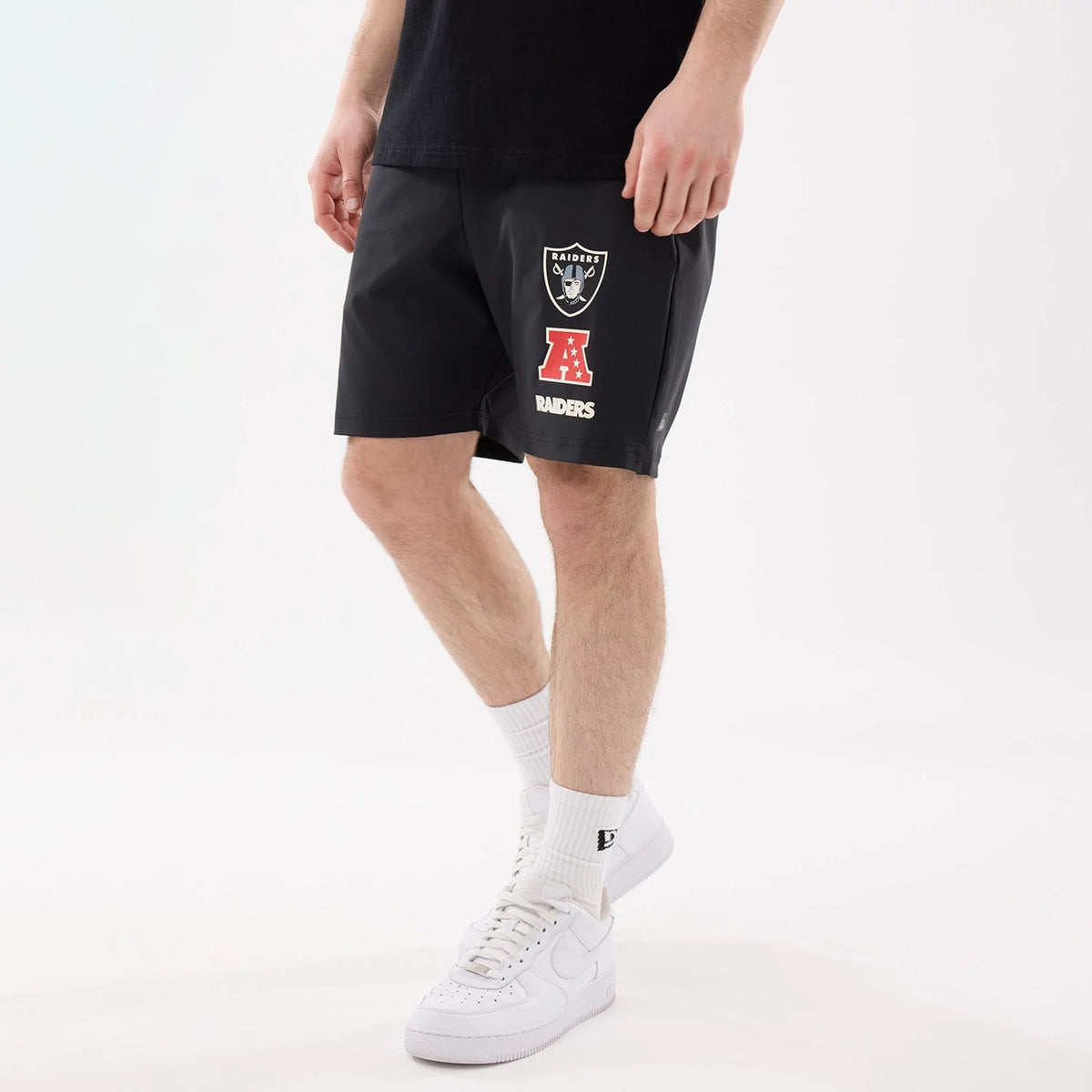 Las Vegas Raiders NFL Match Black Oversized Shorts-klyvox