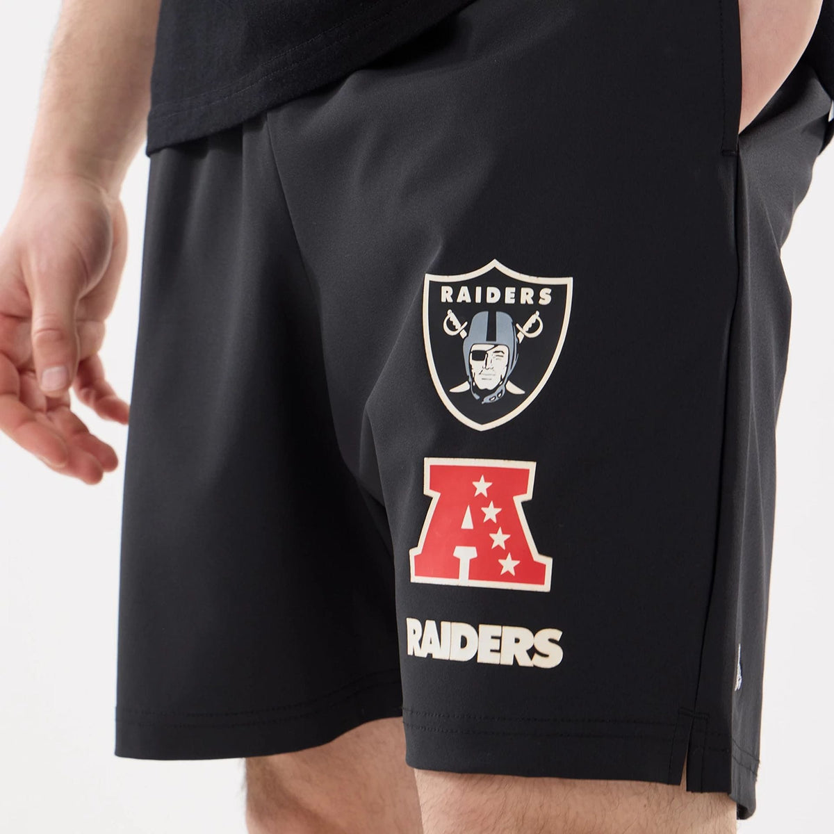 Las Vegas Raiders NFL Match Black Oversized Shorts-klyvox