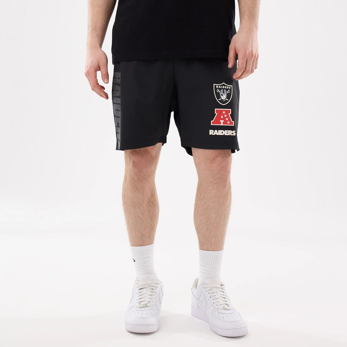 Las Vegas Raiders NFL Match Black Oversized Shorts-klyvox