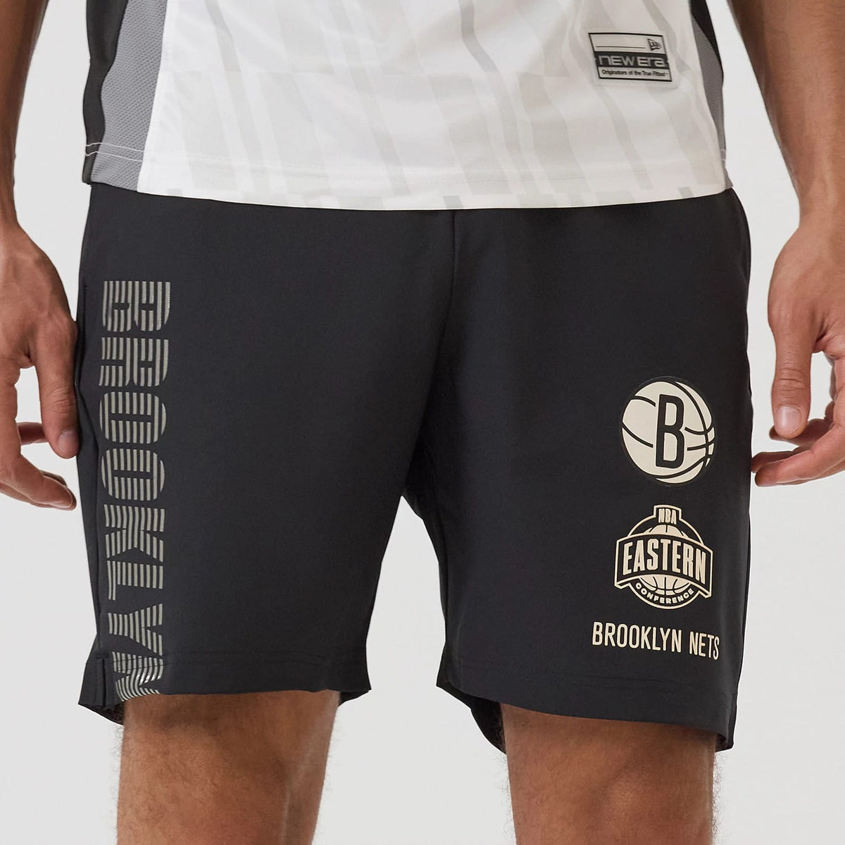 Brooklyn Nets NBA Match Black Oversized Shorts-klyvox