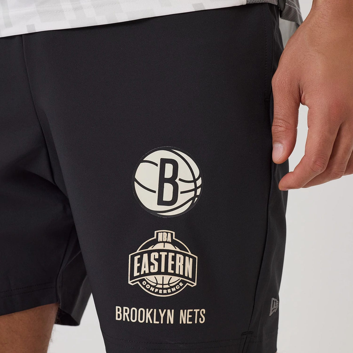 Brooklyn Nets NBA Match Black Oversized Shorts-klyvox