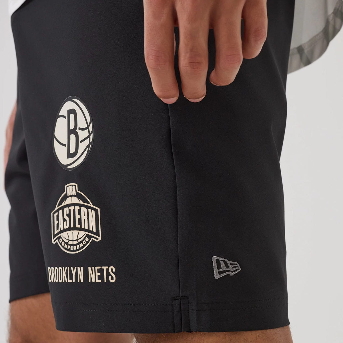 Brooklyn Nets NBA Match Black Oversized Shorts-klyvox