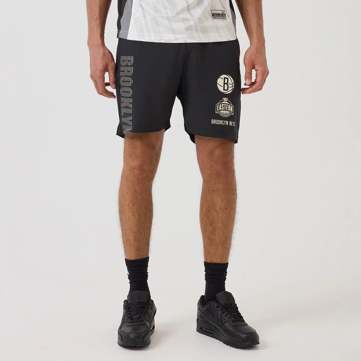 Brooklyn Nets NBA Match Black Oversized Shorts-klyvox