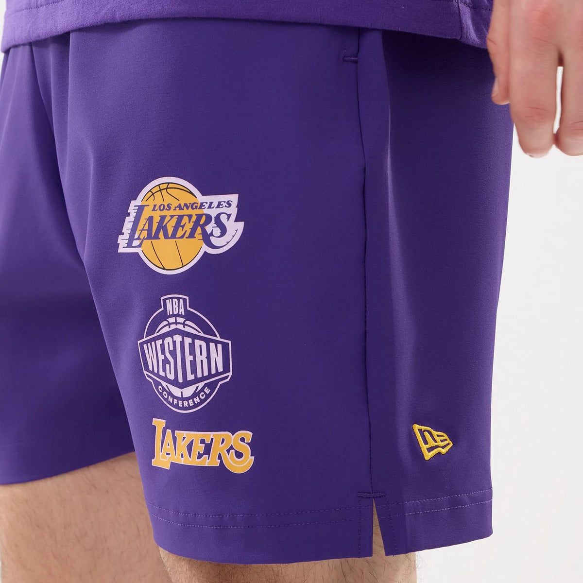 LA Lakers NBA Match Purple Oversized Shorts-klyvox