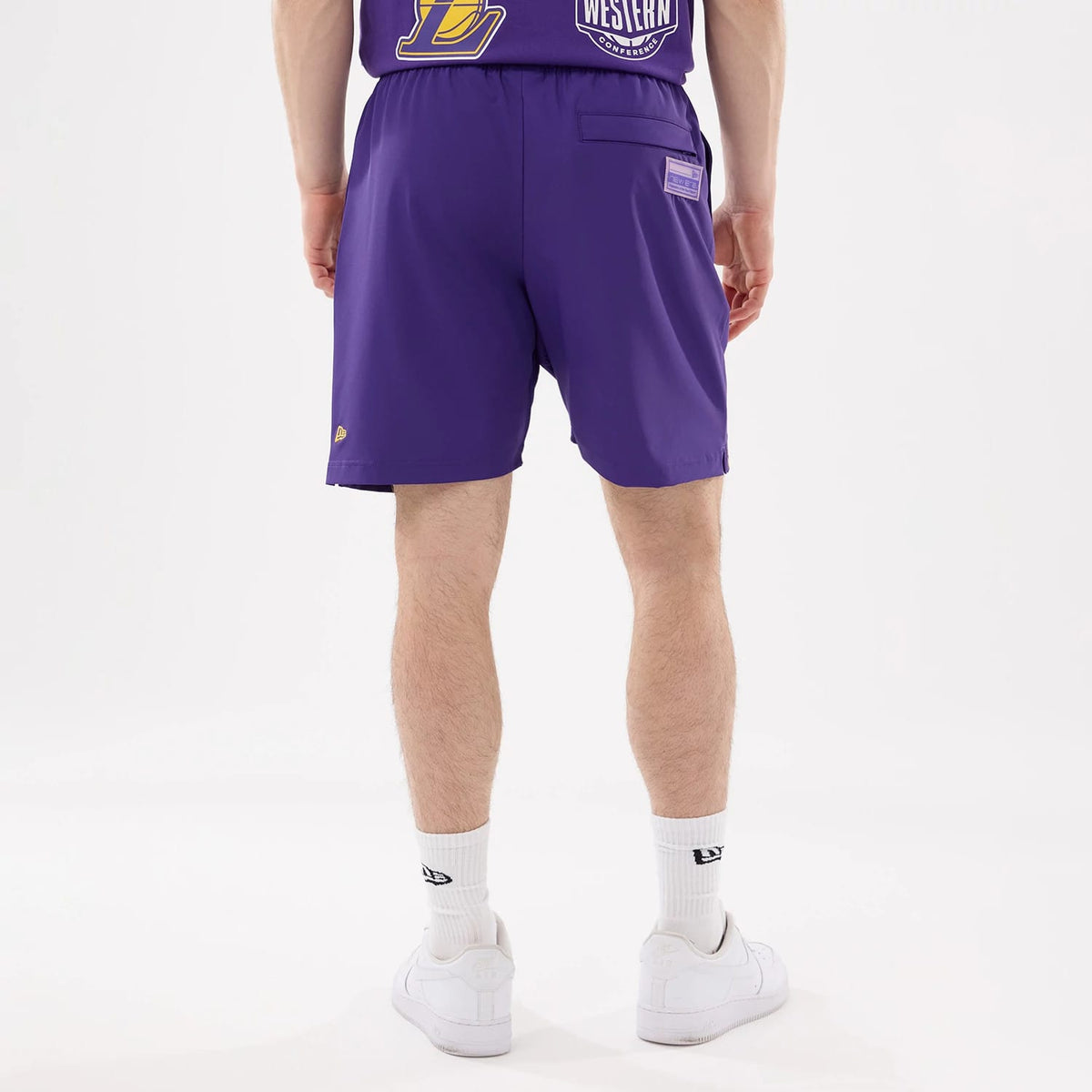 LA Lakers NBA Match Purple Oversized Shorts-klyvox